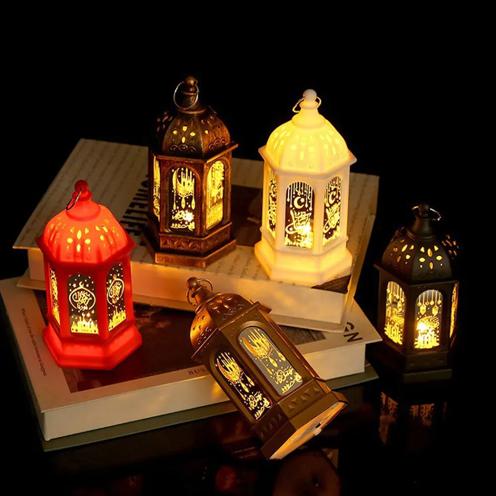 Muslim Ramadan Lantern Decor Ornament EID Mubarak LED Festival Night Light Eid Al Adha Gift Gurbang Ramadan Decoration for Home