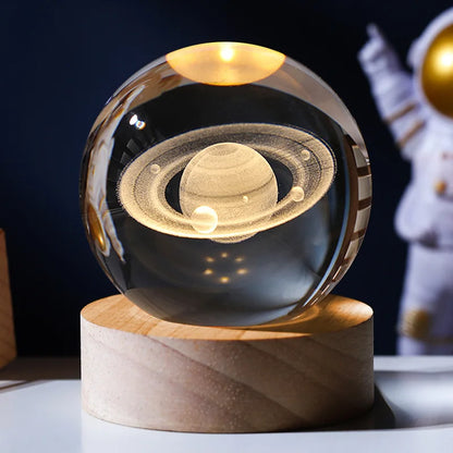 Valentines Day Gift Galaxy Crystal Ball lamp 3D planet moon lamp USB LED night light