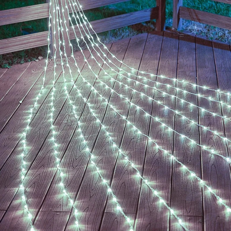 Christmas LED Waterfall Curtain Icicle Fairy String Lights 3x2M/3x3M LED Garland Lights for Home Party Wedding Background Decor