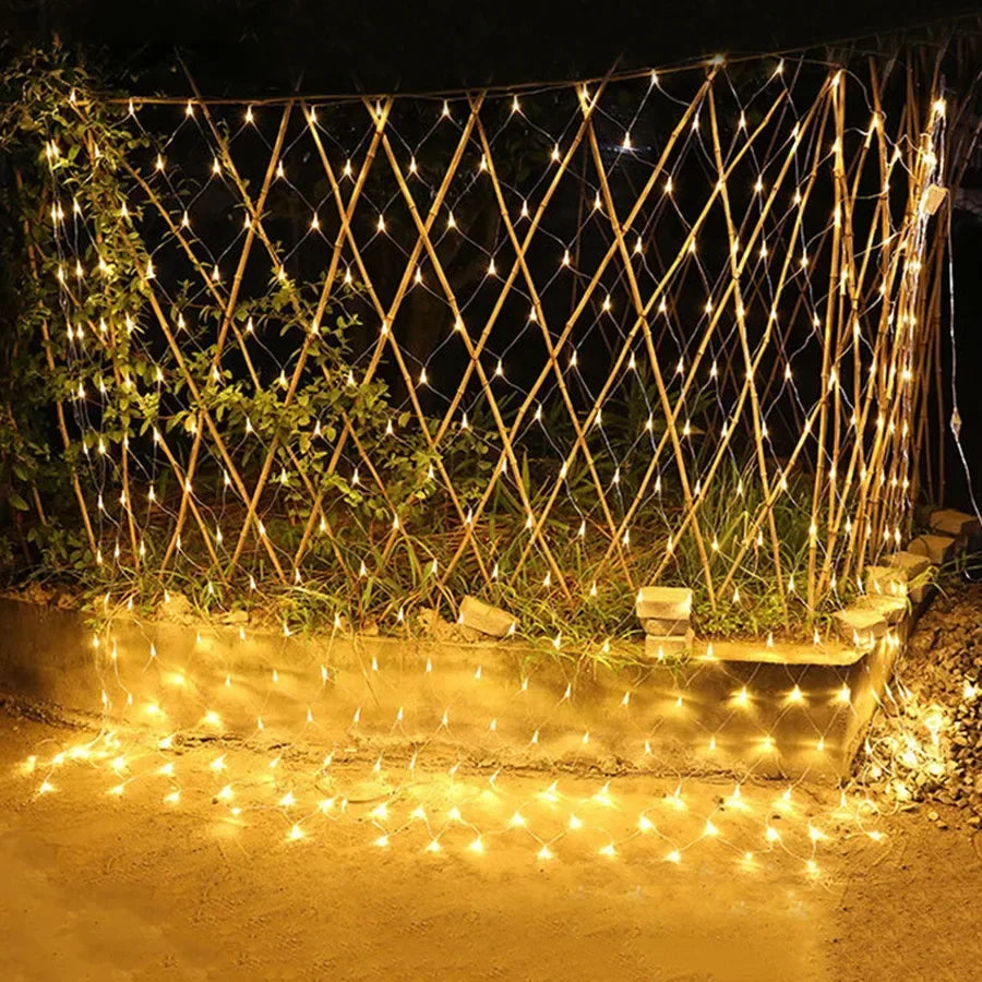 1.5x1.5M 3x2M 6x4M LED Net Mesh Fairy String Light Garland Window Curtain Christmas Fairy Light Wedding Party Holiday Light