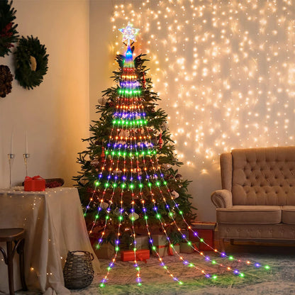 Pentagram Waterproof String Light 3M/2M Led Christmas Tree Waterfall String Lights Home Party Christmas Holiday Ambient Lights