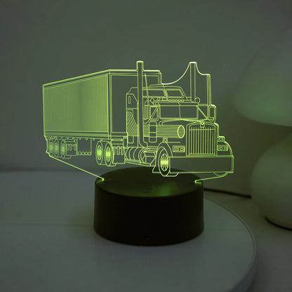 3D large truck acrylic visual night light LED atmosphere decoration night light suitable for bedrooms and study rooms