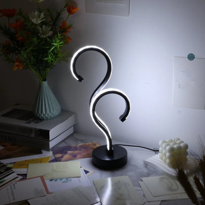 1PC Creative Double Question Mark Desk Lamp USB Three Color Dimming Bedroom Eye Protection Nightlight