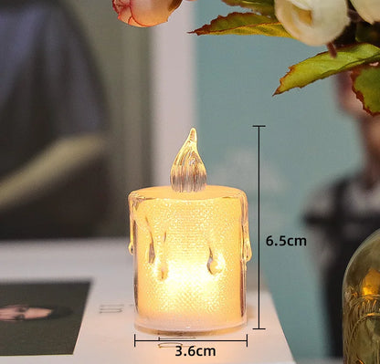 24 Pcs Led Candles Light Flameless Candle Plastic Pillar Flickering Candle Night Light Home Party Ramadan Wedding Xmas Decor