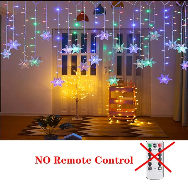 Garland Curtain Christmas Lights Led String Fairy Lights 3.5M 220V/110V Outdoor For Room Party Holiday 2022 New Year Decoration