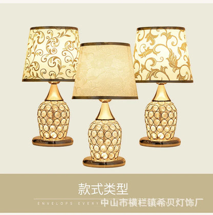 European-Style Crystal Table Lamp Ins Simple Modern Bedroom Warm Romantic Fashion Creative Decorative Bedside Lamp