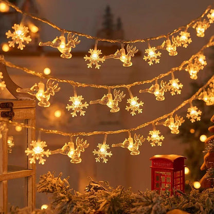 Christmas LED Lights String Garland 2023 Christmas Decoration Navidad New Year Decorative Holiday Fairy Light for Room Garden