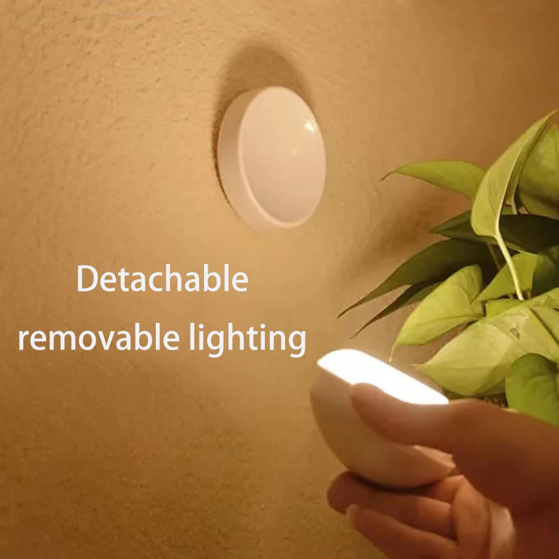 LED Night Light USB Charging Motion Sensor Round Energy-saving LED Lamps Bedroom Sound/Light Control For Corridor Home Bathroom