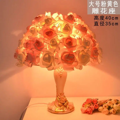 Table Lamp Rose Crystal Table Lamp Wedding Gift Ins Creative Wedding Princess Wedding Room Everlasting Warm Bedroom Bedside Lamp