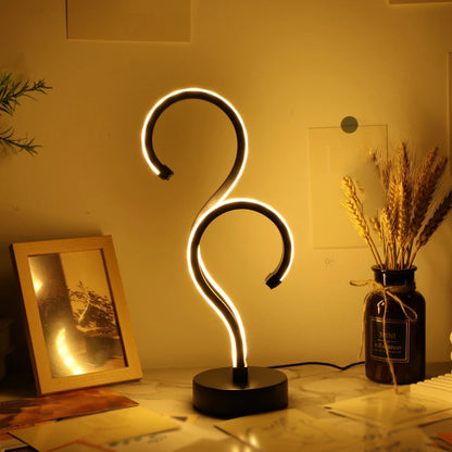 1PC Creative Double Question Mark Desk Lamp USB Three Color Dimming Bedroom Eye Protection Nightlight