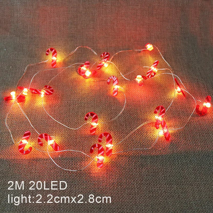 2M 20LED Lights Fairy String Santa Claus Snowflake Battery Powered For Home Living Room Garden Christmas Decorative Garland Lamp