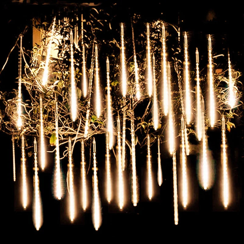 32/24/12 Tubes 30/50cm LED Meteor Shower Fairy String Garland Curtain Lights Christmas Decor Outdoor Wedding Street Garden Decor