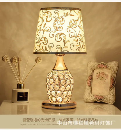 European-Style Crystal Table Lamp Ins Simple Modern Bedroom Warm Romantic Fashion Creative Decorative Bedside Lamp