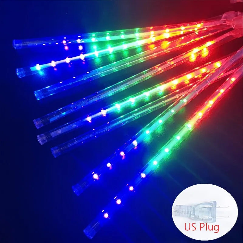 32/24/12 Tubes 30/50cm LED Meteor Shower Fairy String Garland Curtain Lights Christmas Decor Outdoor Wedding Street Garden Decor