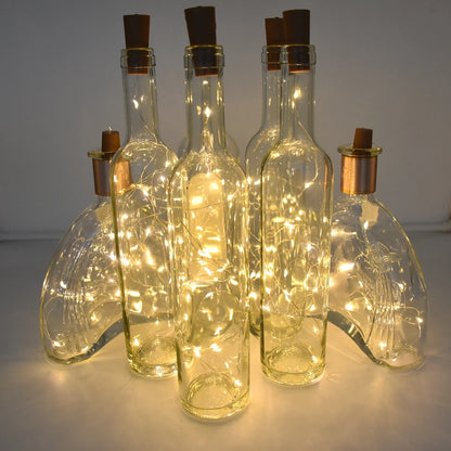 LED Cork Wine Bottle Lights Battery Light Fairytale Mini Cork String Lights Party Wedding Christmas Halloween Bar Decor Ideas