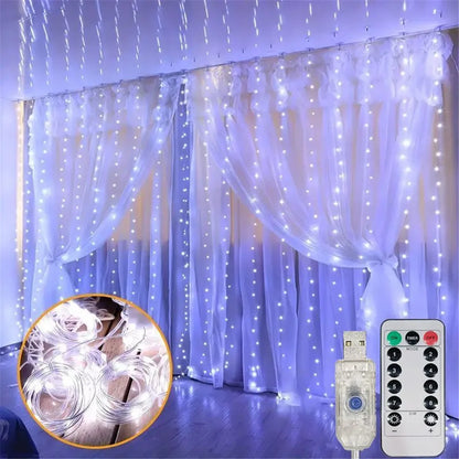 6/3M LED Curtain Garland USB String Lights Fairy Festoon Remote Control New Year Christmas Halloween Decorations for Home Room