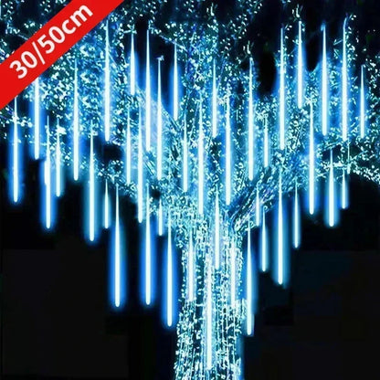 8 Tubes Meteor Shower Rain Led String Lights Street Garlands Christmas Tree Decorations for Outdoor New Year Fairy Garden Lights