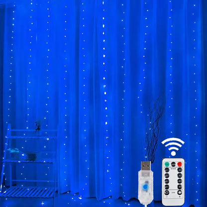 3M Led Curtain Garland Fairy String Lights Christmas Decor USB Remote Control Wedding Party Holiday Decoration for Home Bedroom