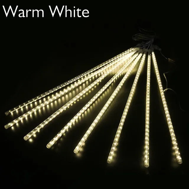 50CM LED Meteor Shower Rain Lights Waterproof Falling Raindrop Fairy String Light for Christmas Holiday Party Patio Decor