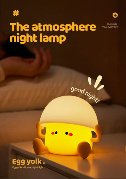 Mushroom Night Lights Egg Yolk LED USB Silicone Desk Night Lamps Indoor Lighting Room Decoration Atmosphere Light Kids Cute Gift