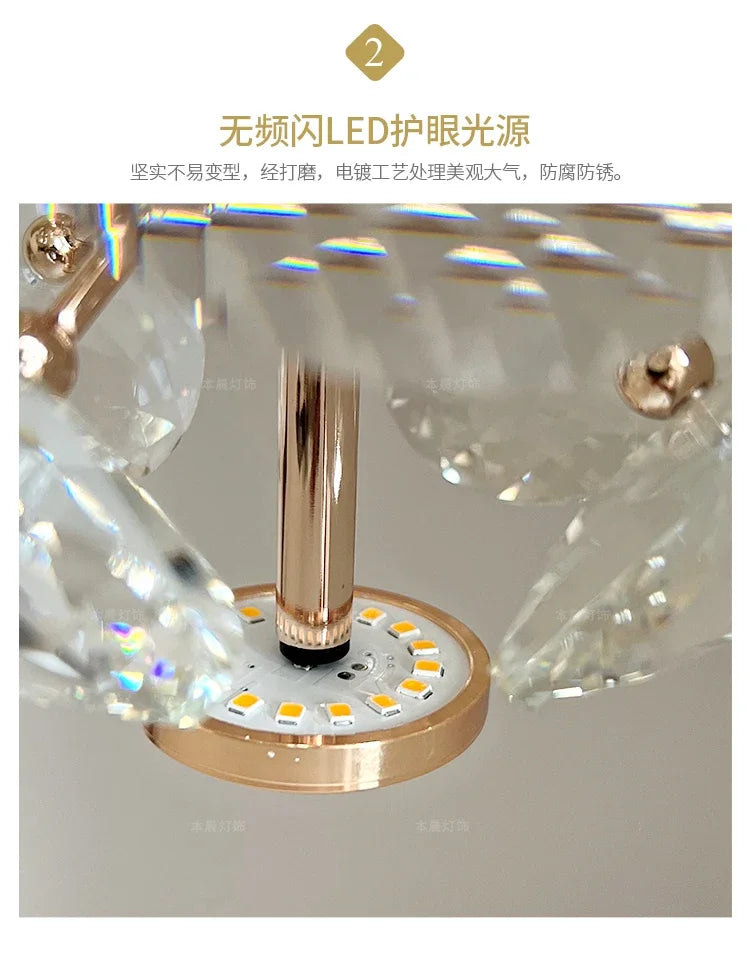 Modern K9 Pure Crystal Small Chandelier Light Lluxury Crystal