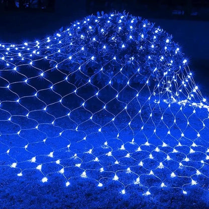 Halloween purple LED Net Mesh Fairy String Light Garland Window Curtain Christmas Fairy Light Wedding Party Garland Light