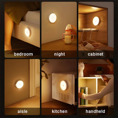 LED Intelligent Human Induction Night Lamp PIR Motion Sensor Lights USB Charging Emergency Automatic Lighting Bedside Home Lamp