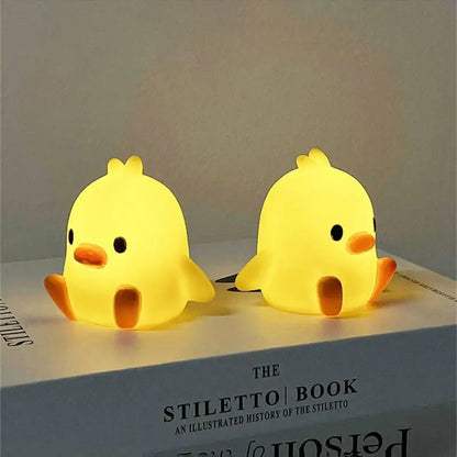 LED Night Desk Lamp Cute Duck Lights Stitch Lampara Cartoon Bedside Decor Kids Nightlight Birthday Gift Jellyfish Lantern Lovely