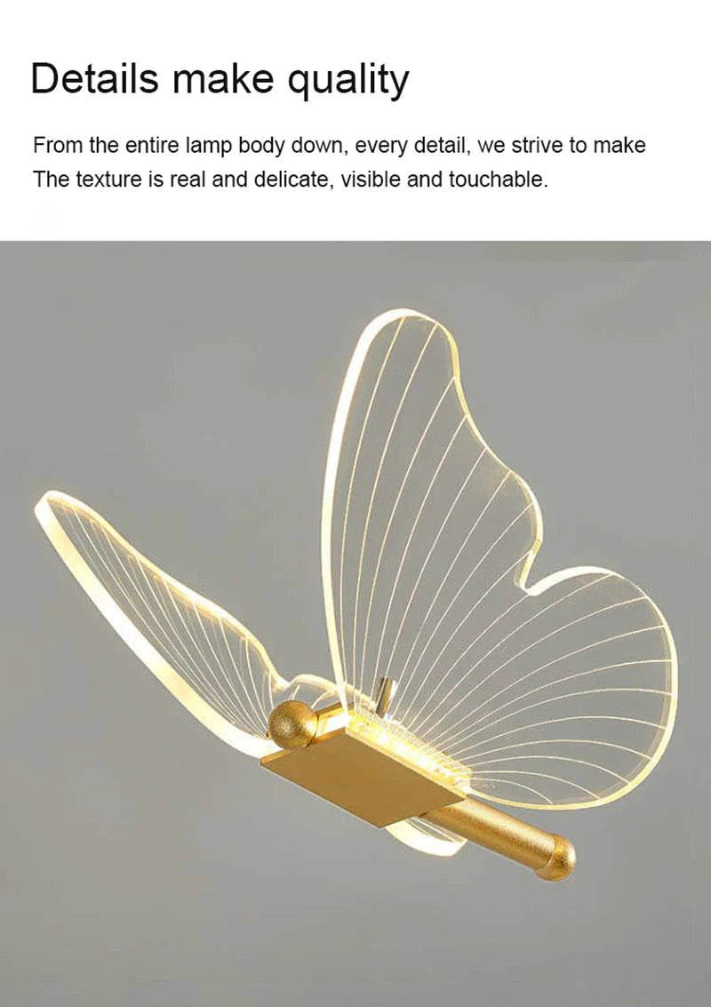 Nordic LED Table Lamps Indoor Lighting Switch Button Bedroom Bedside Living Room Restaurant Home Decoration Butterfly Desk Lamp