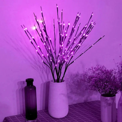 20leds LED Branch Light Battery Powered Willow Branch Lamp Artificial Branch Twig Vase Led Lights for Party Fairy DIY Room Decor