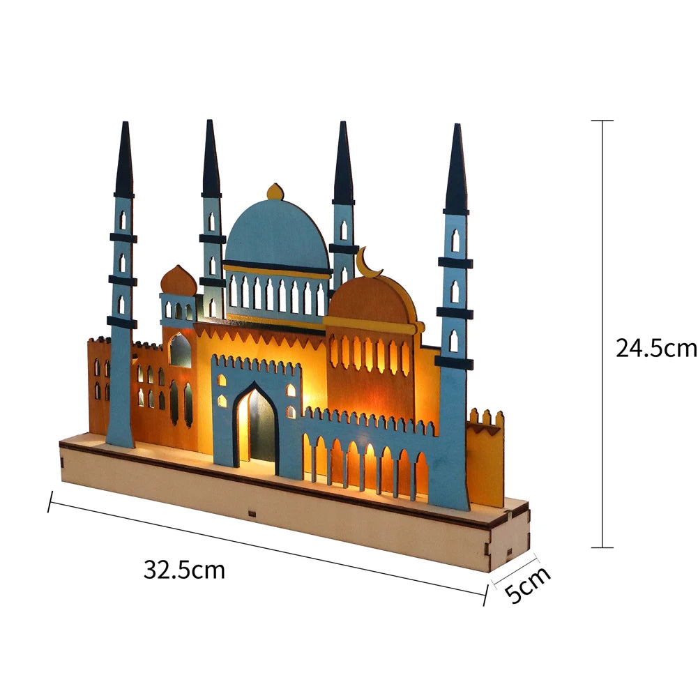 Led Wooden Ornament Bedroom Table Lamp Home Decor For Ramadan Eid Mubarak Muslim Islam Eid Party