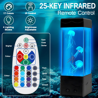 Creative Jellyfish Light Led Aquarium Night Light Colors Changing Remote Control Relax Bedside Table Light For Home Bedroom