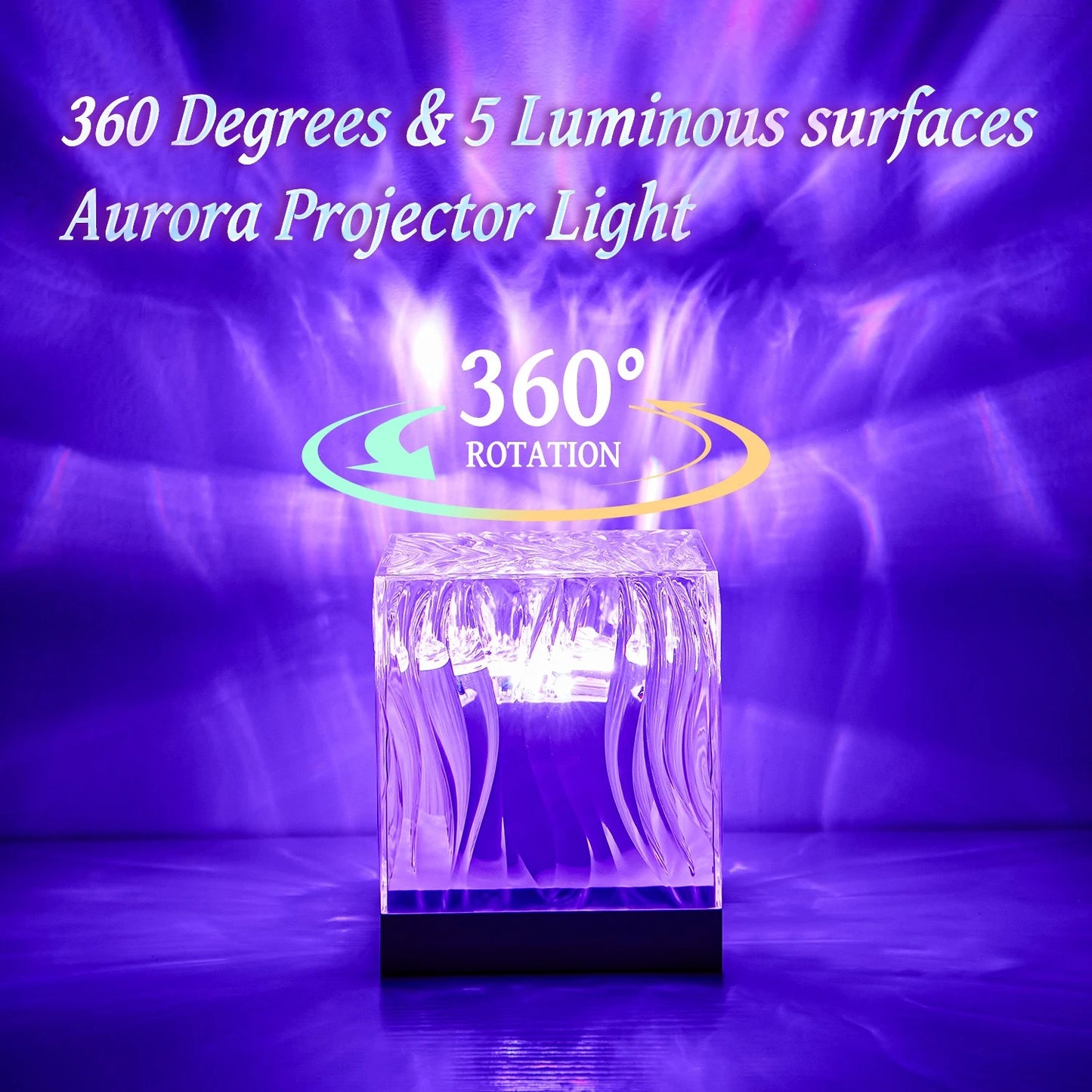 Dynamic Aurora 16 Colors Flame Crystal Lamp