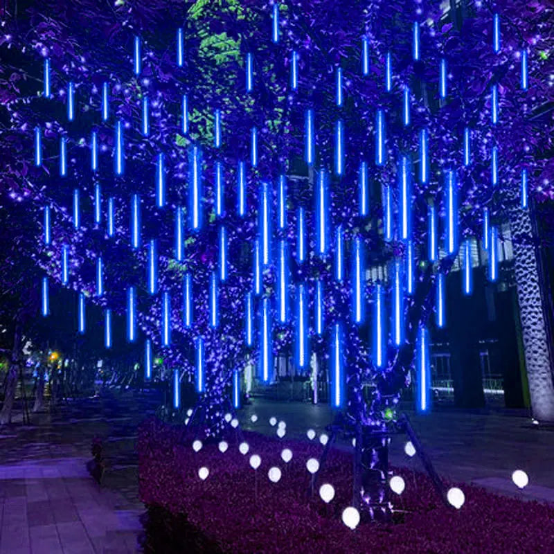 32/24/12 Tubes 30/50cm LED Meteor Shower Fairy String Garland Curtain Lights Christmas Decor Outdoor Wedding Street Garden Decor