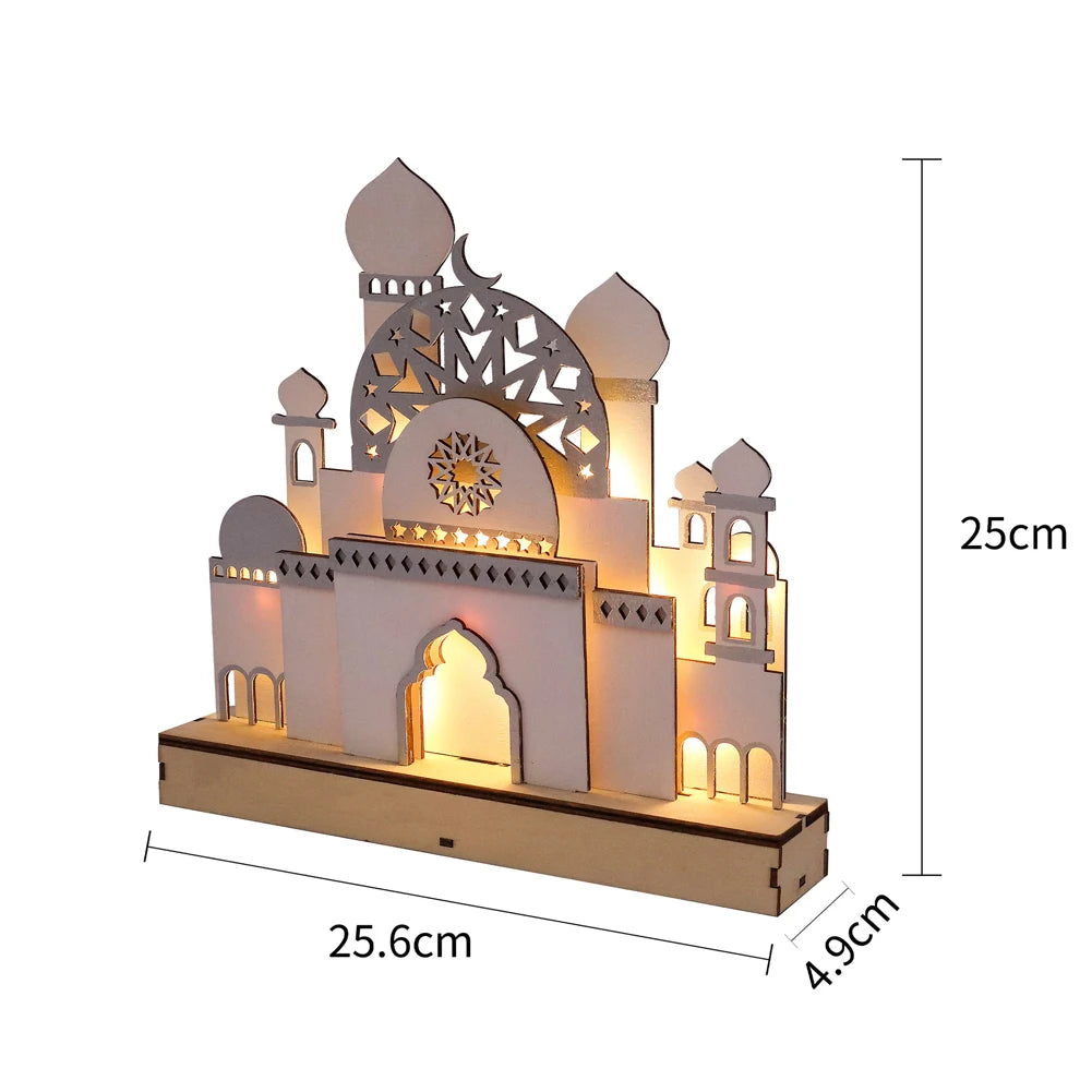 Led Wooden Ornament Bedroom Table Lamp Home Decor For Ramadan Eid Mubarak Muslim Islam Eid Party