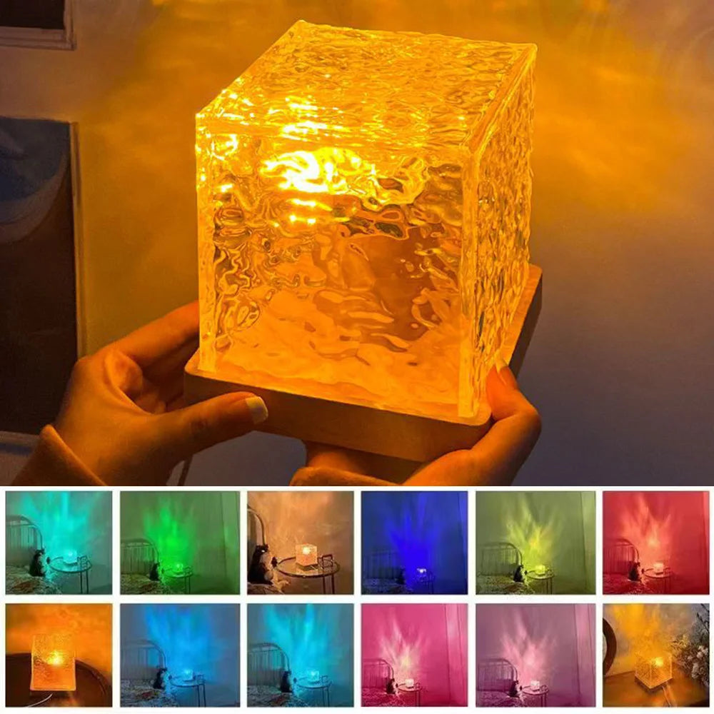 Crystal Lamp Dynamic Rotating Water Ripple Projector