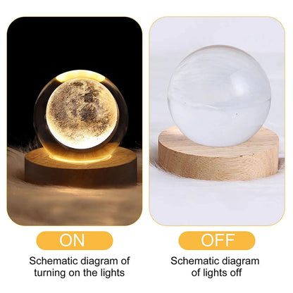 Valentines Day Gift Galaxy Crystal Ball lamp 3D planet moon lamp USB LED night light