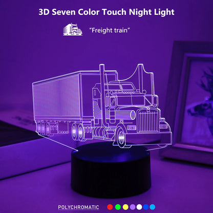 3D large truck acrylic visual night light LED atmosphere decoration night light suitable for bedrooms and study rooms