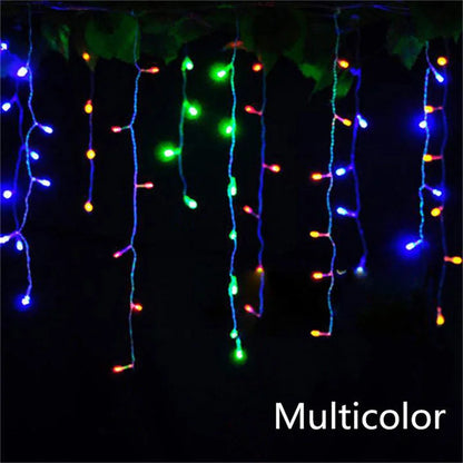 Christmas Lights Outdoor Decoration 5m Droop 0.4-0.6m Led Curtain Icicle String Lights Garden Xmas Party Decorative Lights