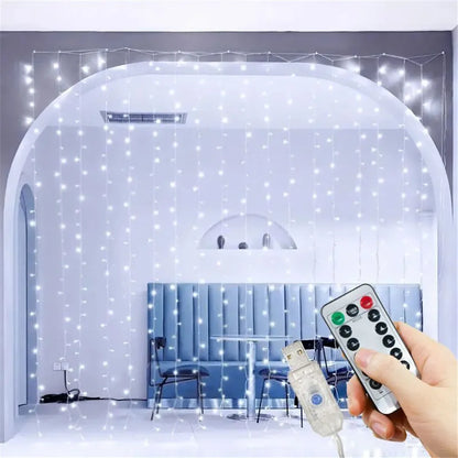 6/3M LED Curtain Garland USB String Lights Fairy Festoon Remote Control New Year Christmas Halloween Decorations for Home Room