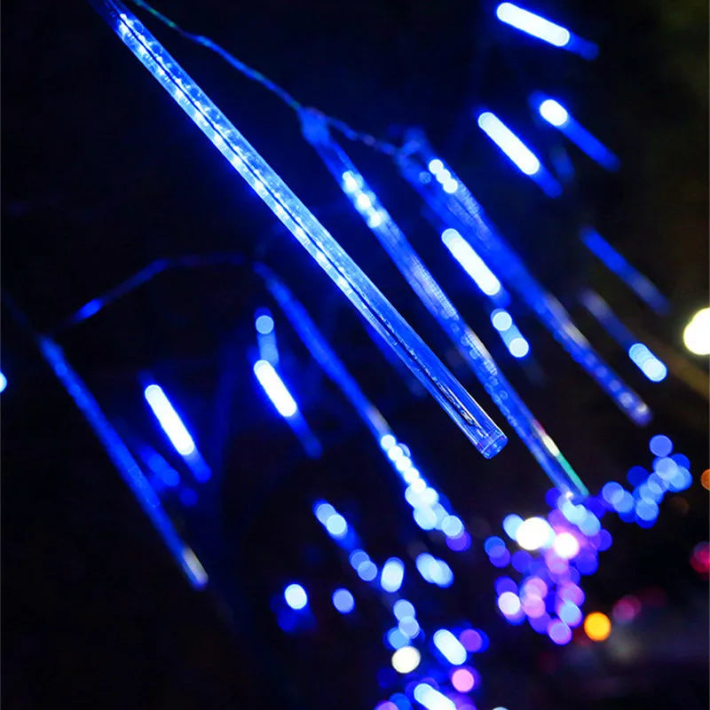 32/24/12 Tubes 30/50cm LED Meteor Shower Fairy String Garland Curtain Lights Christmas Decor Outdoor Wedding Street Garden Decor