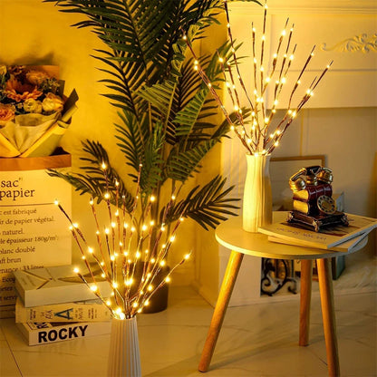 20leds LED Branch Light Battery Powered Willow Branch Lamp Artificial Branch Twig Vase Led Lights for Party Fairy DIY Room Decor