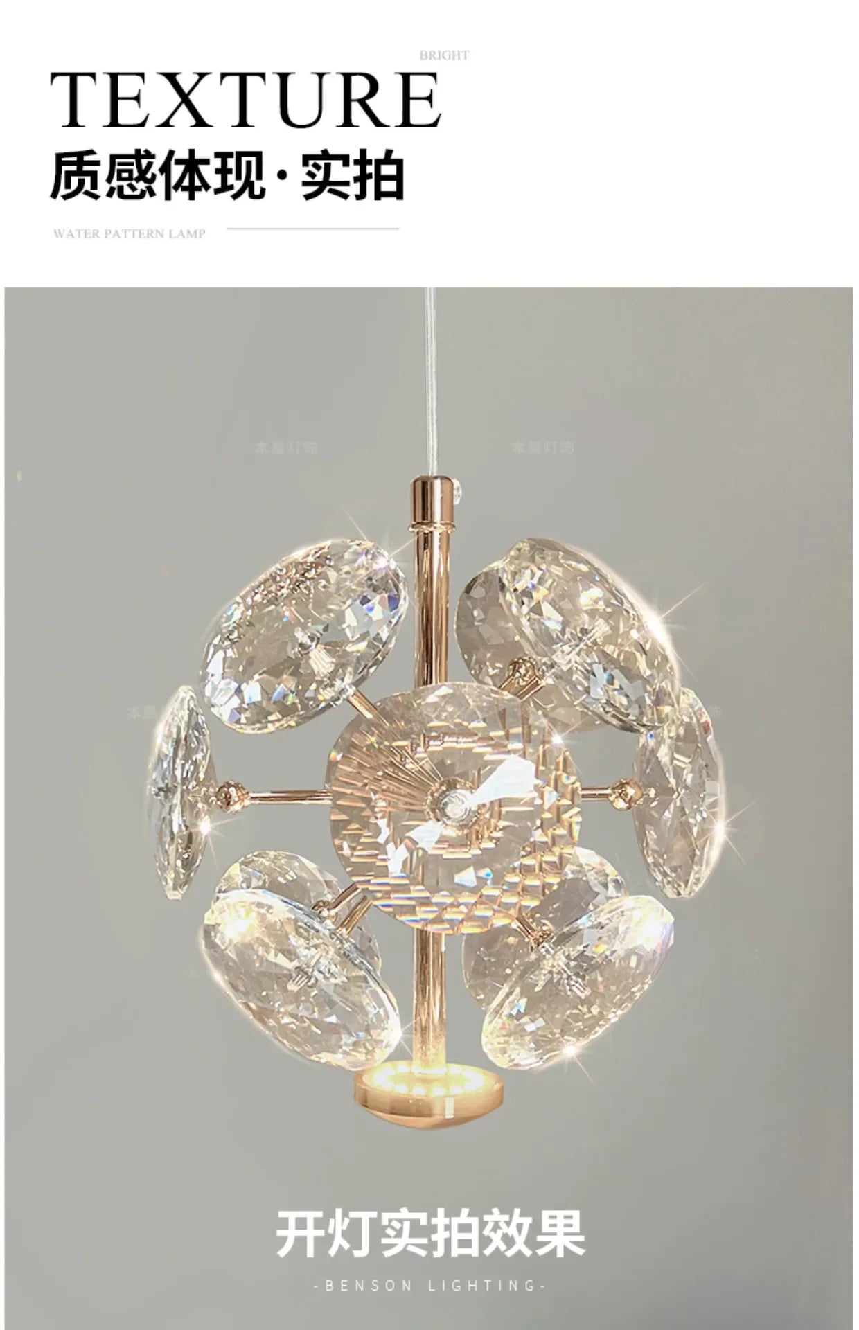 Modern K9 Pure Crystal Small Chandelier Light Lluxury Crystal