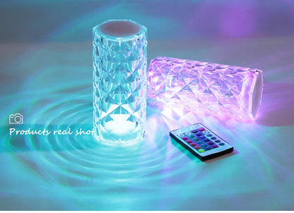 16 Colors Touch Remote Diamond Rose LED Crystal Lamps