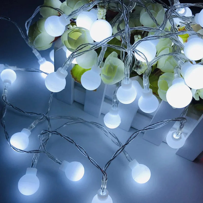 10/20/30/50m Ball LED String Lights Christmas Garland Lights Waterproof Outdoor Fairy Light Bulb For Wedding Garden Party Decor