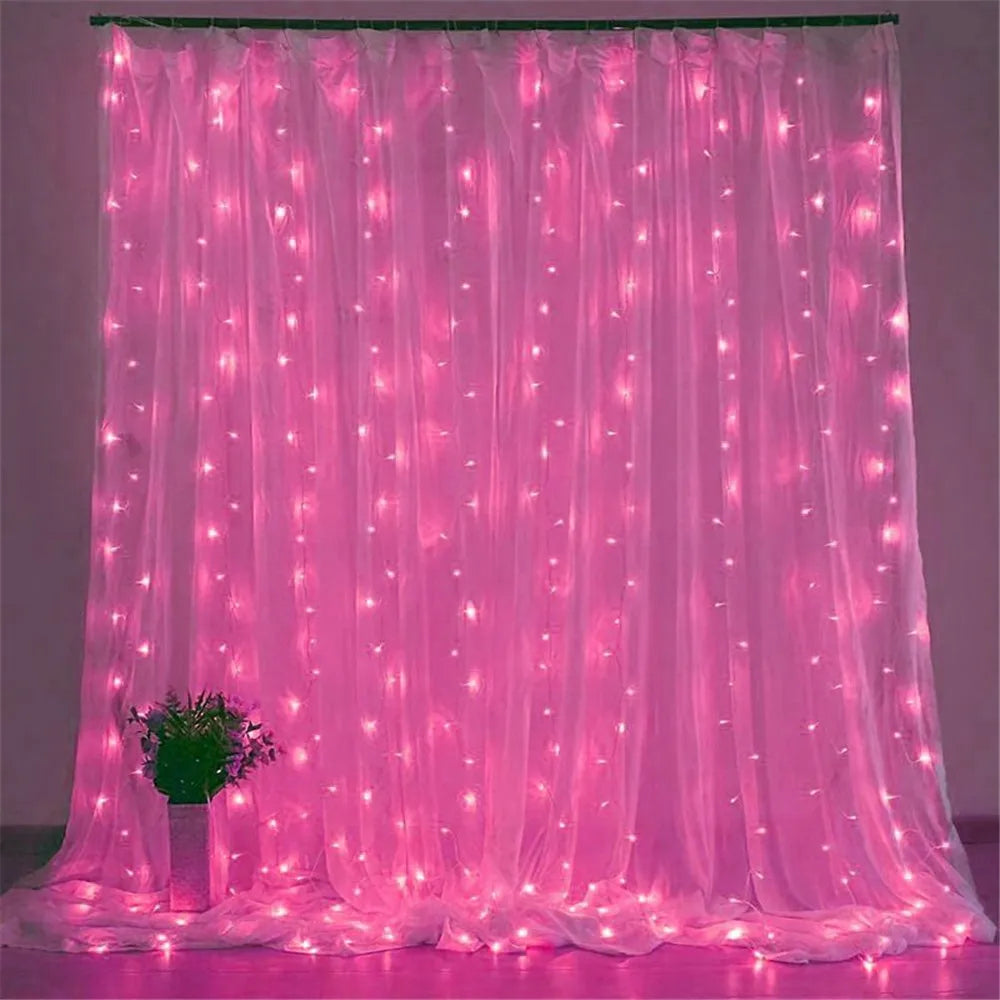 8 Mode Wedding Fairy Light USB 3M 4M 6M LED Curtain String Lights Party Decoration Outdoor Holiday Light Bedroom Christmas Light