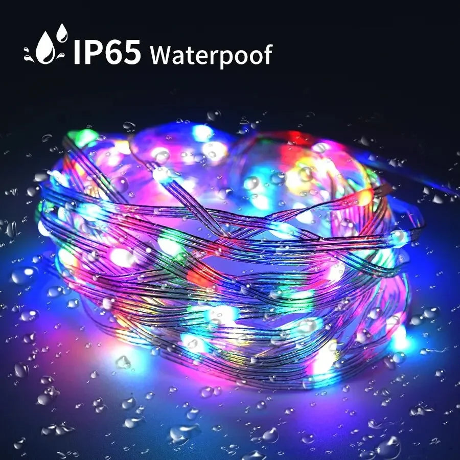 5M/10M/20M RGBIC LED Smart Fairy Lights Bluetooth APP Control String Light DIY for Christmas Party Wedding Home Decoration