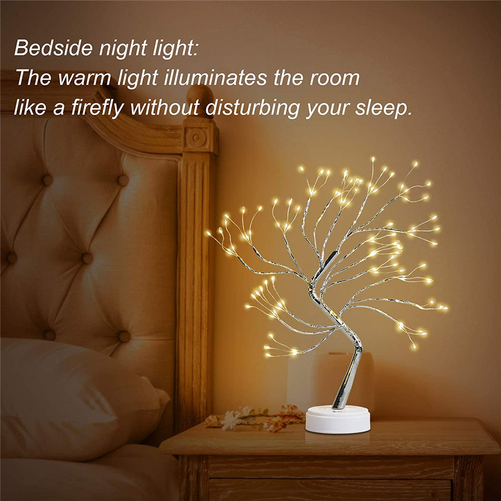 Fairy Tree Table Lamp Battery/USB Copper Wire 108 LED Fire Decorative Desk Night Light Home Bedroom Gifts Christmas Decoration