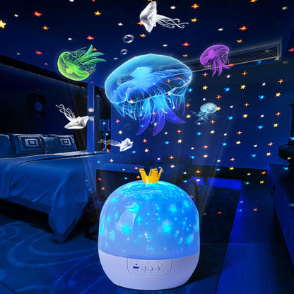 Galaxy Light Projector Star Night Light with Bt Speaker Remote Controller Rechargeable Rotate Led Lamp for Bedroom Decoration