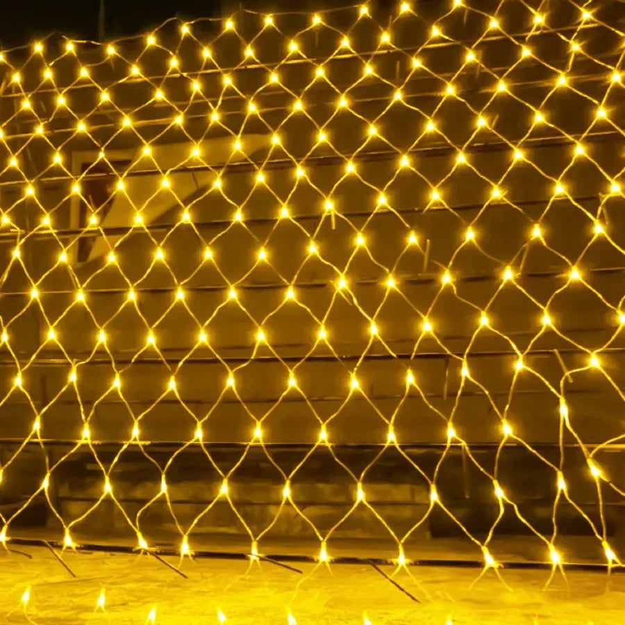 1.5x1.5M 3x2M 6x4M LED Net Mesh Fairy String Light Garland Window Curtain Christmas Fairy Light Wedding Party Holiday Light